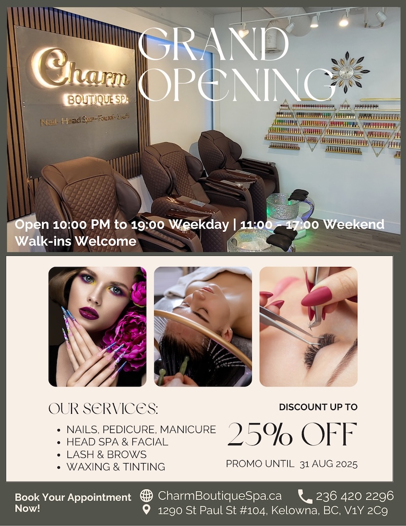Charm Boutique Spa Grand Opening Flyer
